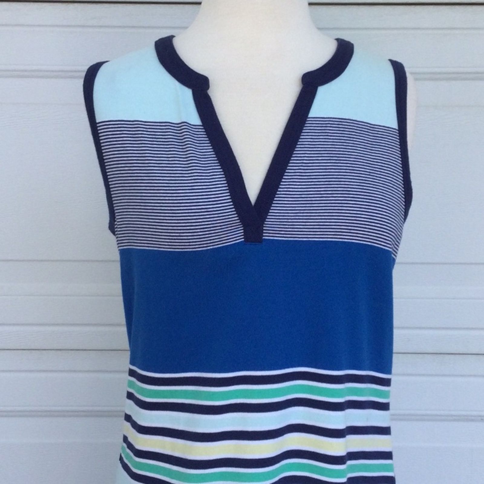 Other Liz Claiborne Weekend Stripe Sleeveless Midi Dress Size LT Size L / US 10 / IT 46 - 2 Thumbnail