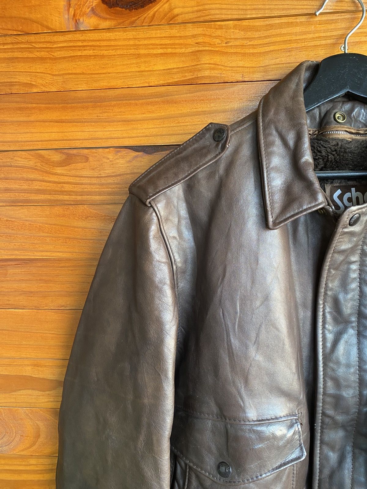Schott Vintage 70s Schott Leather Flight Jacket Made USA Size 44 Size US XL / EU 56 / 4 - 10 Thumbnail