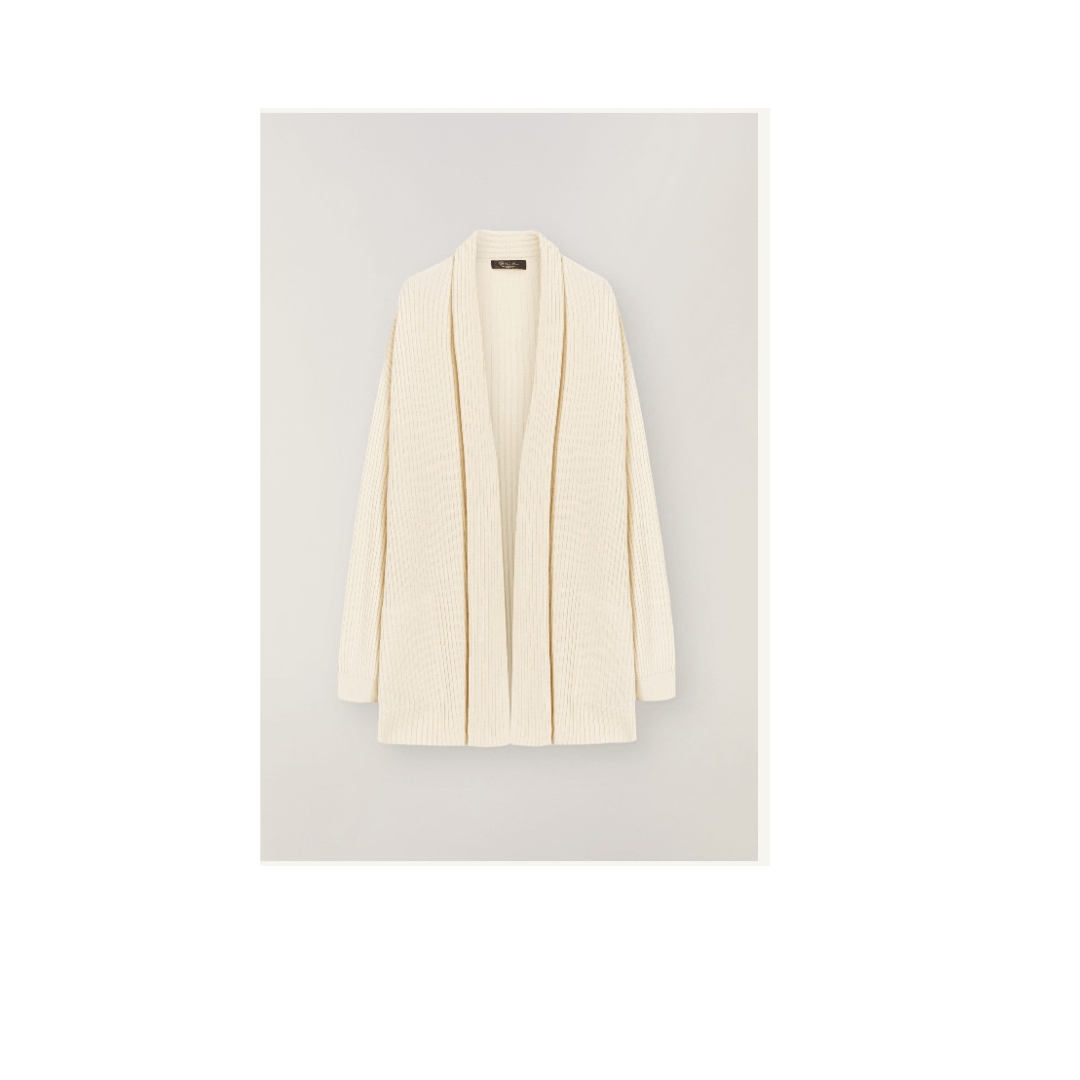 Loro Piana o1srvl11e1224 Mellbreak Cardigan in Cream Size M / US 6-8 / IT 42-44 - 1 Thumbnail