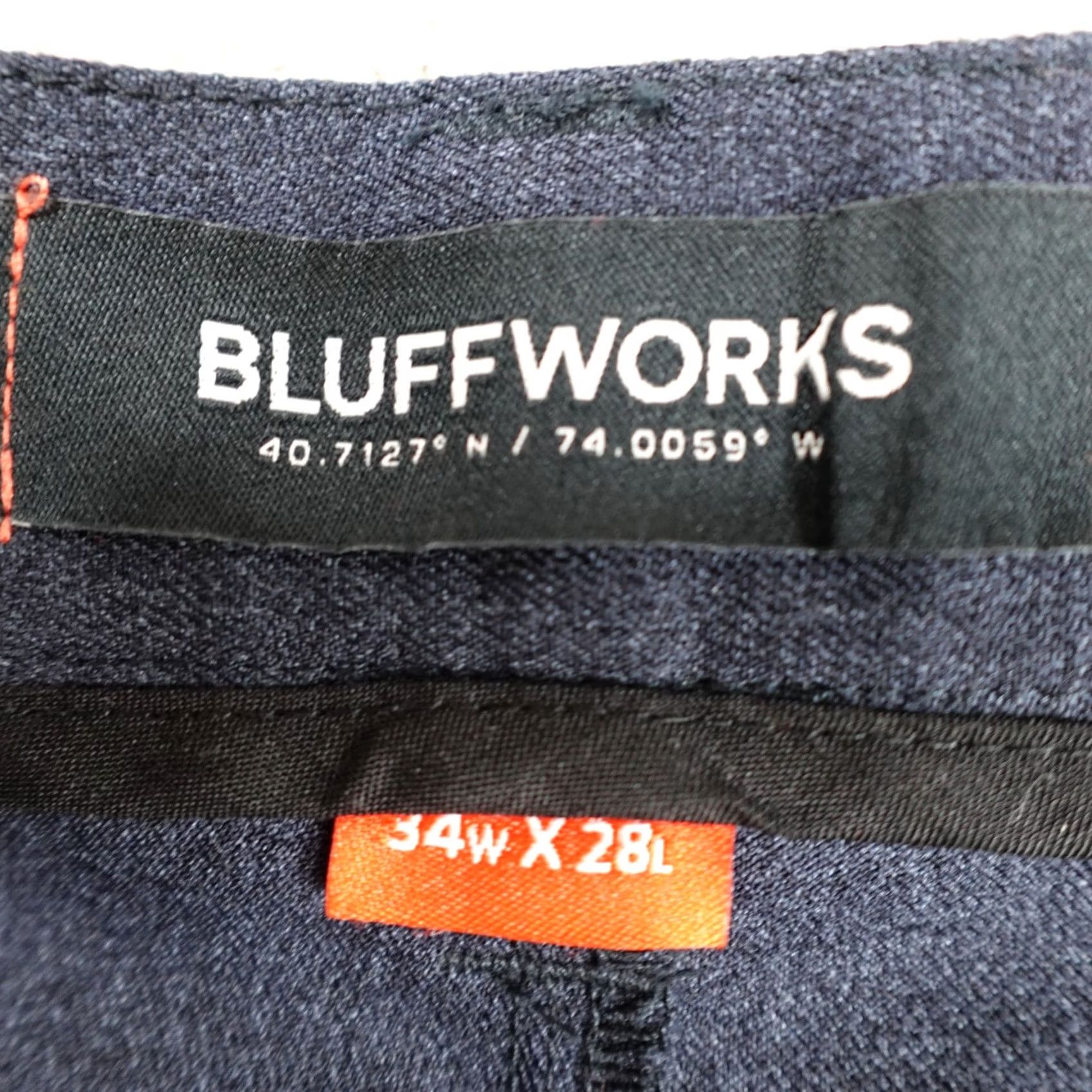 Vintage VINTAGE Bluffworks? (No, not vintage) Bluffworks Pants 34 x 27 Blue Solid Gramercy Men Regular Inseam 27 Pants Chino Stretch" Size US 34 / EU 50 - 2 Thumbnail