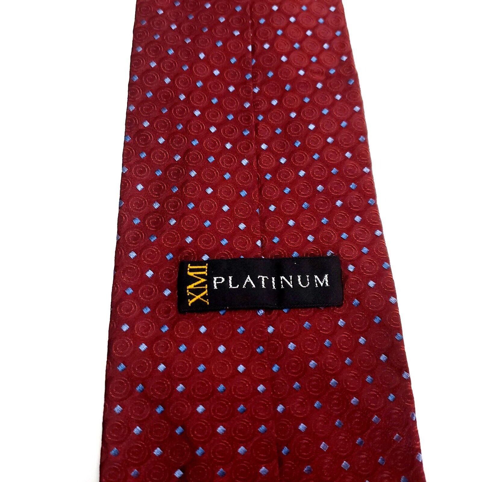 XMI Platinum XMI Platinum Silk Tie Woven Red Geometric Wide Size ONE SIZE - 4 Thumbnail