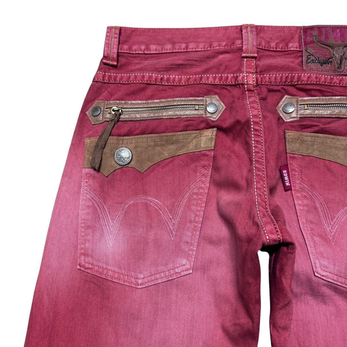 Edwin Vintage Edwin 483XVS Red Denim Jeans Size US 33 - 10 Thumbnail