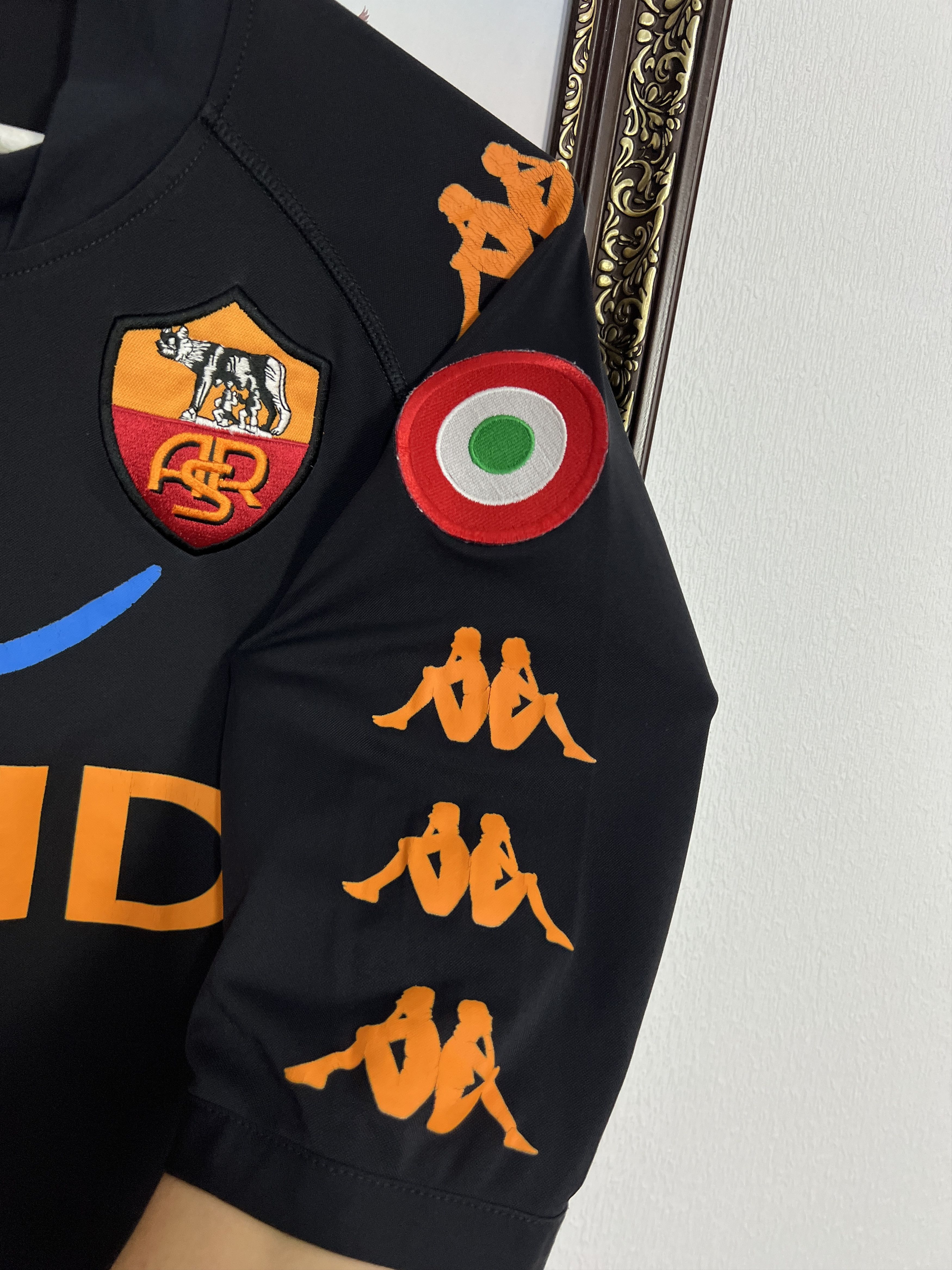 Kappa Roma football shirt Soccer Black Maglia Mens Jersey Trikot Size US XL / EU 56 / 4 - 5 Thumbnail