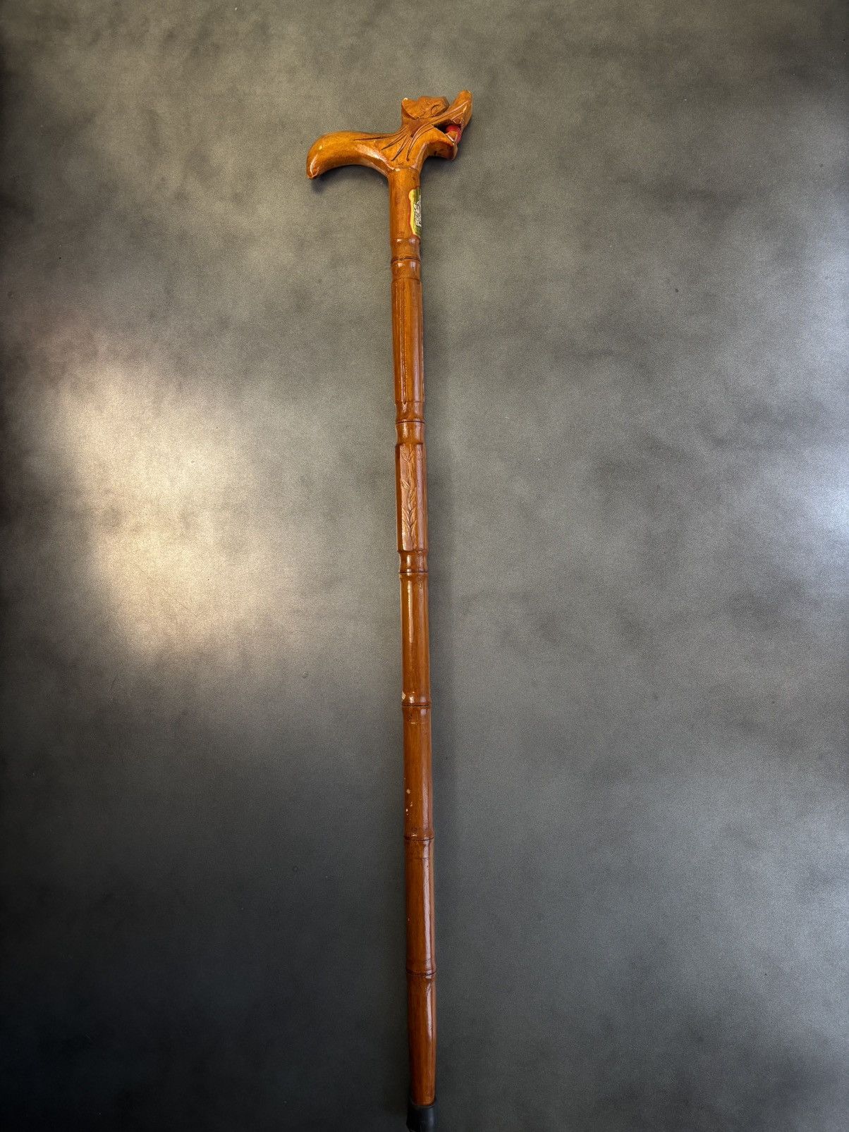 The Great China Wall × Vintage Foo Dragon Chinese Cane Vintage Walking Stick Bamboo Pike Size ONE SIZE - 15 Thumbnail