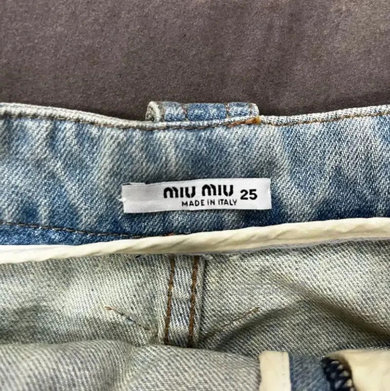Miu Miu Miu Miu Blue Cotton Denim Pants for Women . Size 23" - 3 Thumbnail