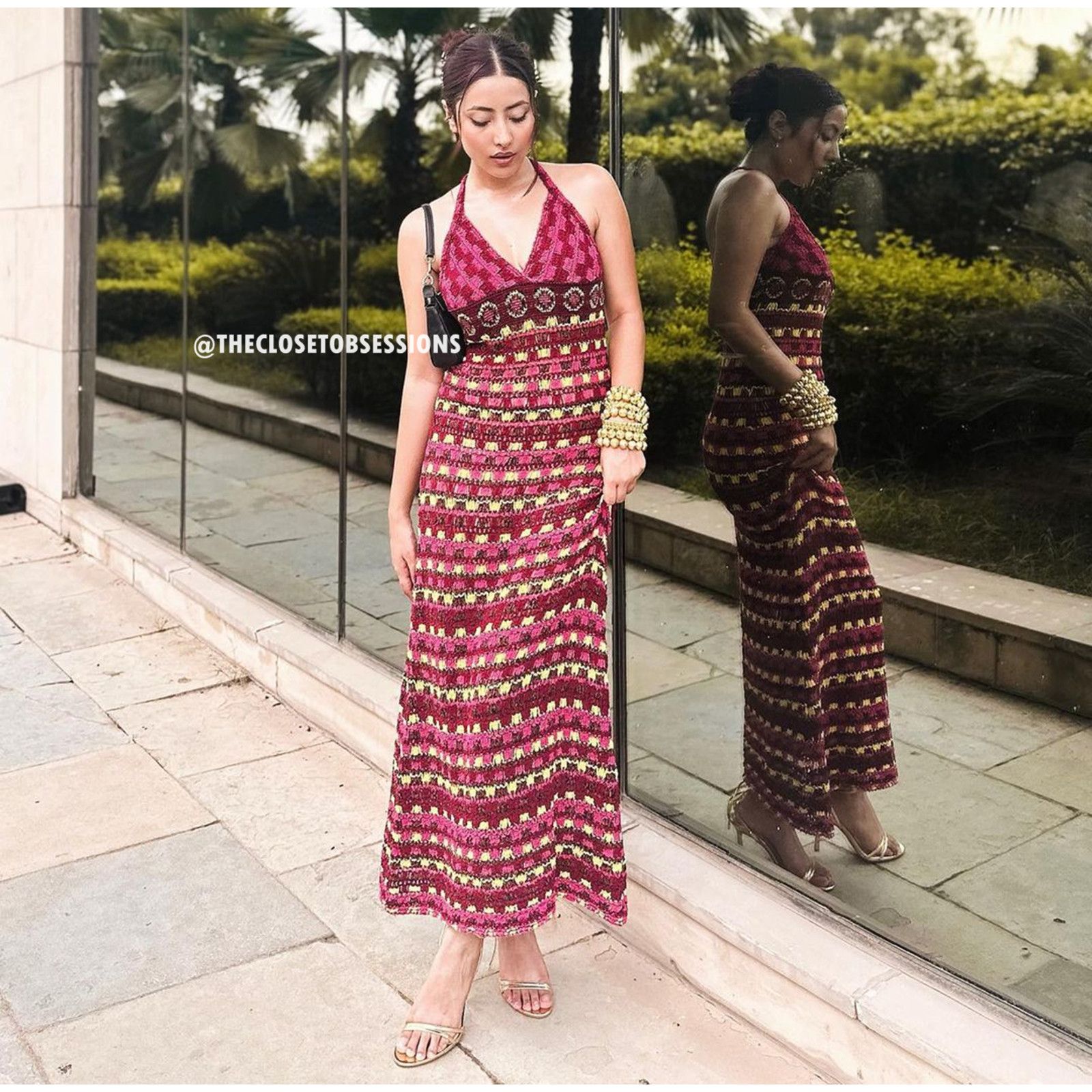 Zara ZARA Blogger Favorite V-Neck Knit Midi Dress NWT Multicolor Size L / US 10 / IT 46 - 17 Thumbnail