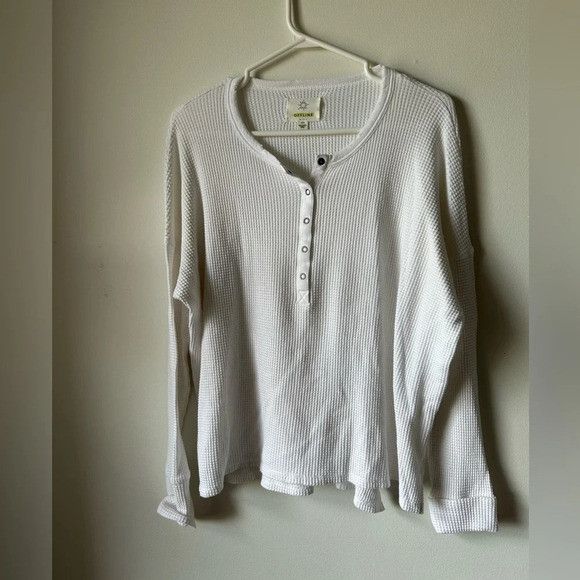 American Eagle Outfitters Aerie Offline White Henley Shirt Size S / US 4 / IT 40 - 1 Thumbnail