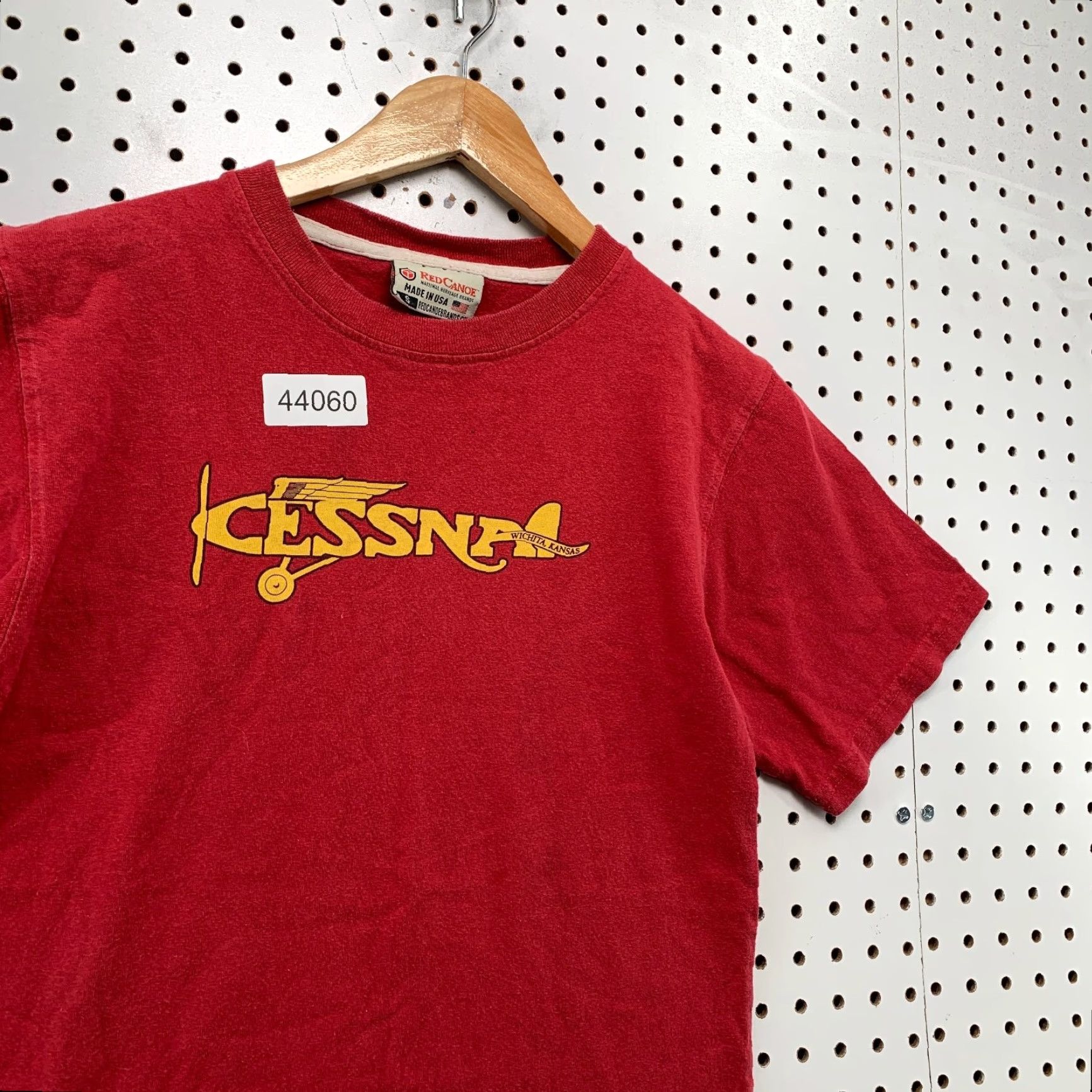 Vintage Red Canoe Shirt Mens Small Red Cessna Heritage Airplane Wichita Kansas Aviation Planes Size US S / EU 44-46 / 1 - 3 Thumbnail