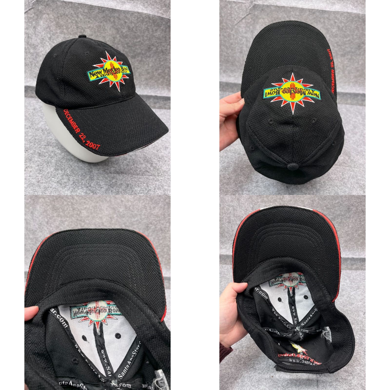 Vintage New Mexico Albuquerque Hat Cap Strap Back Adult One Size Black Polyester Size ONE SIZE - 8 Thumbnail