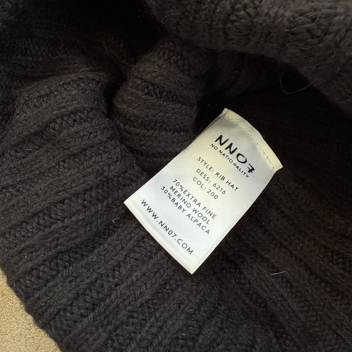 NN07 NN07 No Nationality Rib Hat Merino Wool Size ONE SIZE - 3 Thumbnail
