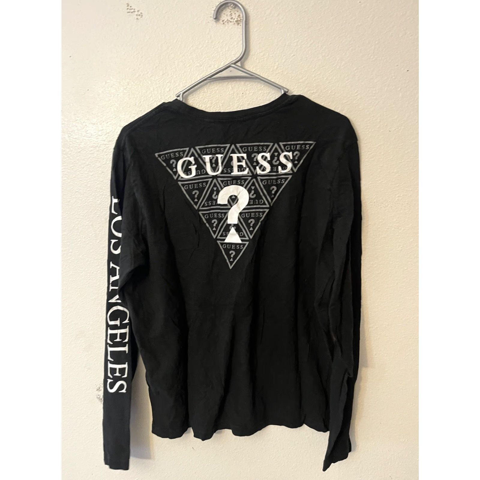 Guess Guess Logo Long Sleeve Graphic Tee Size Large Black Size US L / EU 52-54 / 3 - 2 Thumbnail