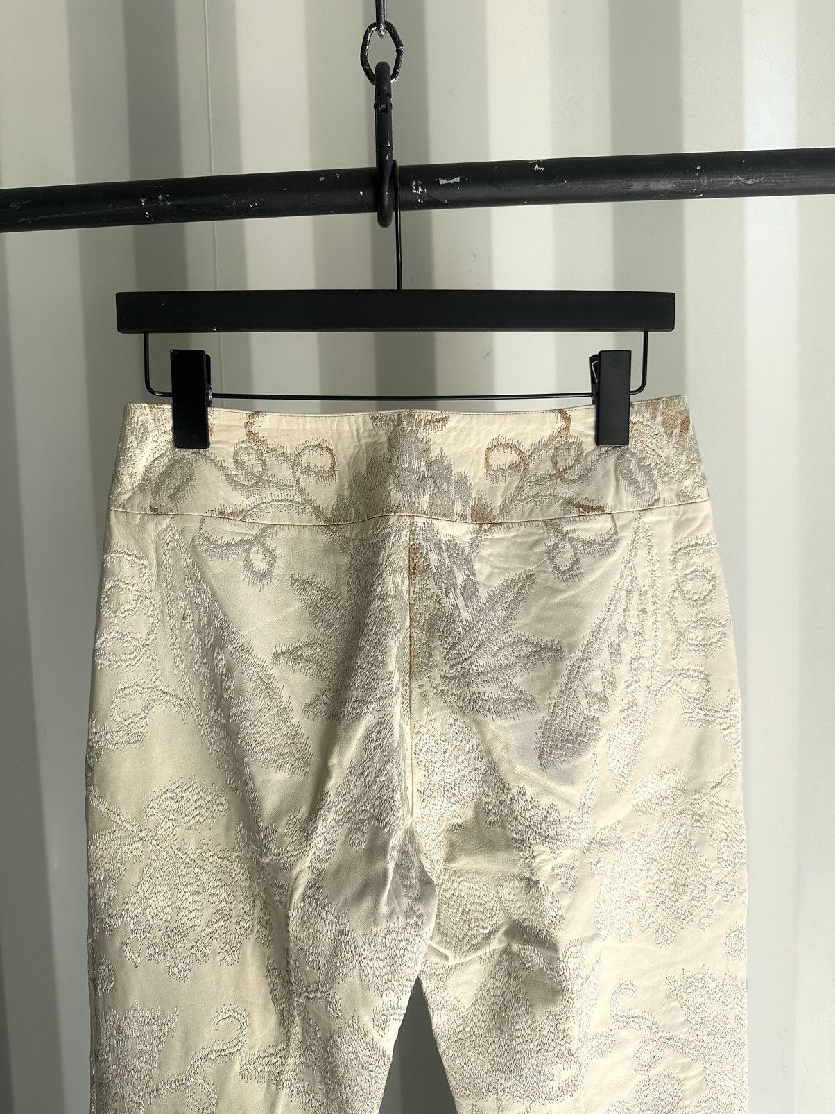 Gucci SS 2000 Embroidered Leather Pants Gucci Tom Ford Era Size US 30 / EU 46 - 4 Thumbnail