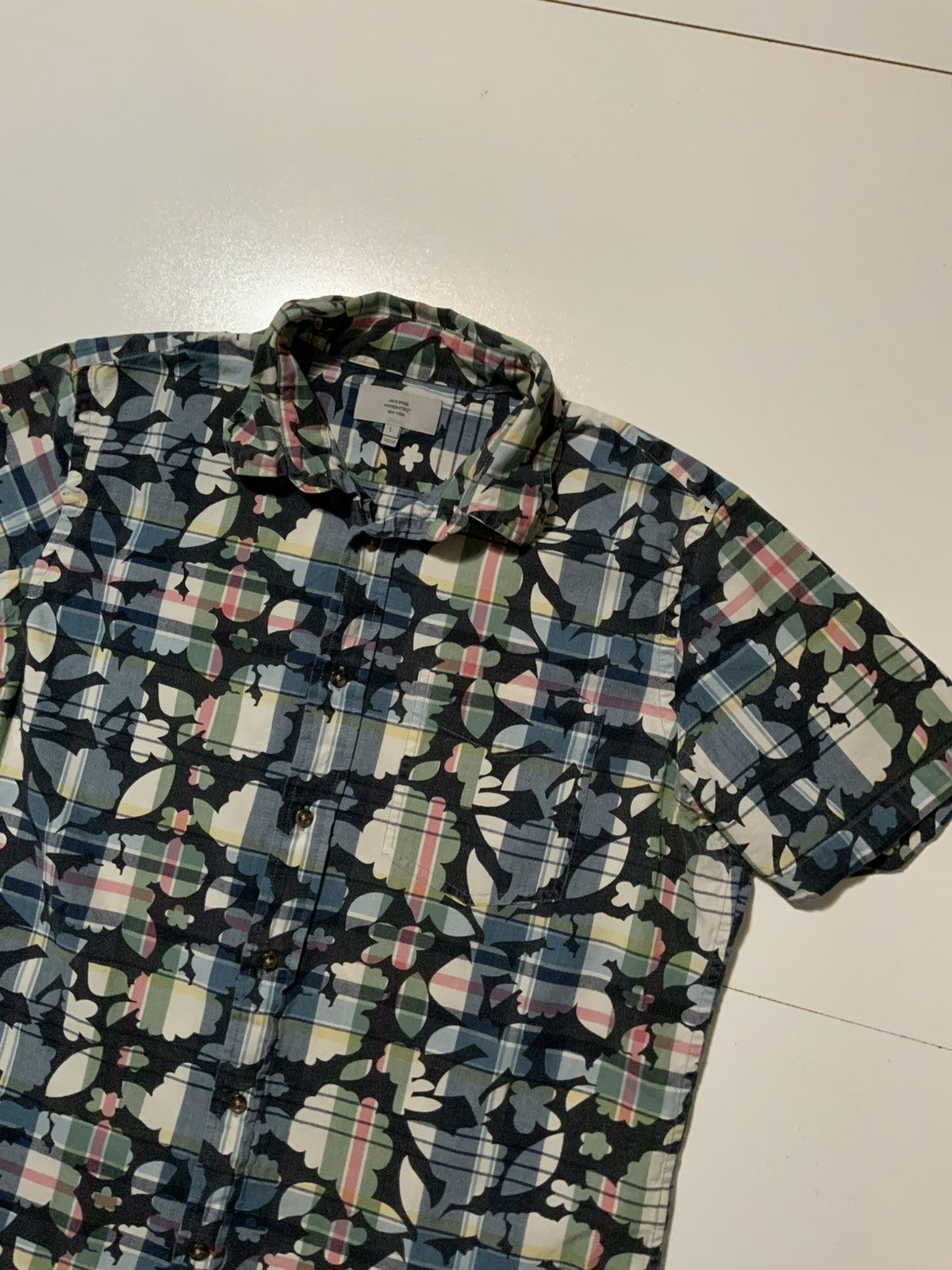 Jack Spade Jack Spade New York Plaid Hawaiian Floral S/S Button Shirt Size US L / EU 52-54 / 3 - 3 Thumbnail