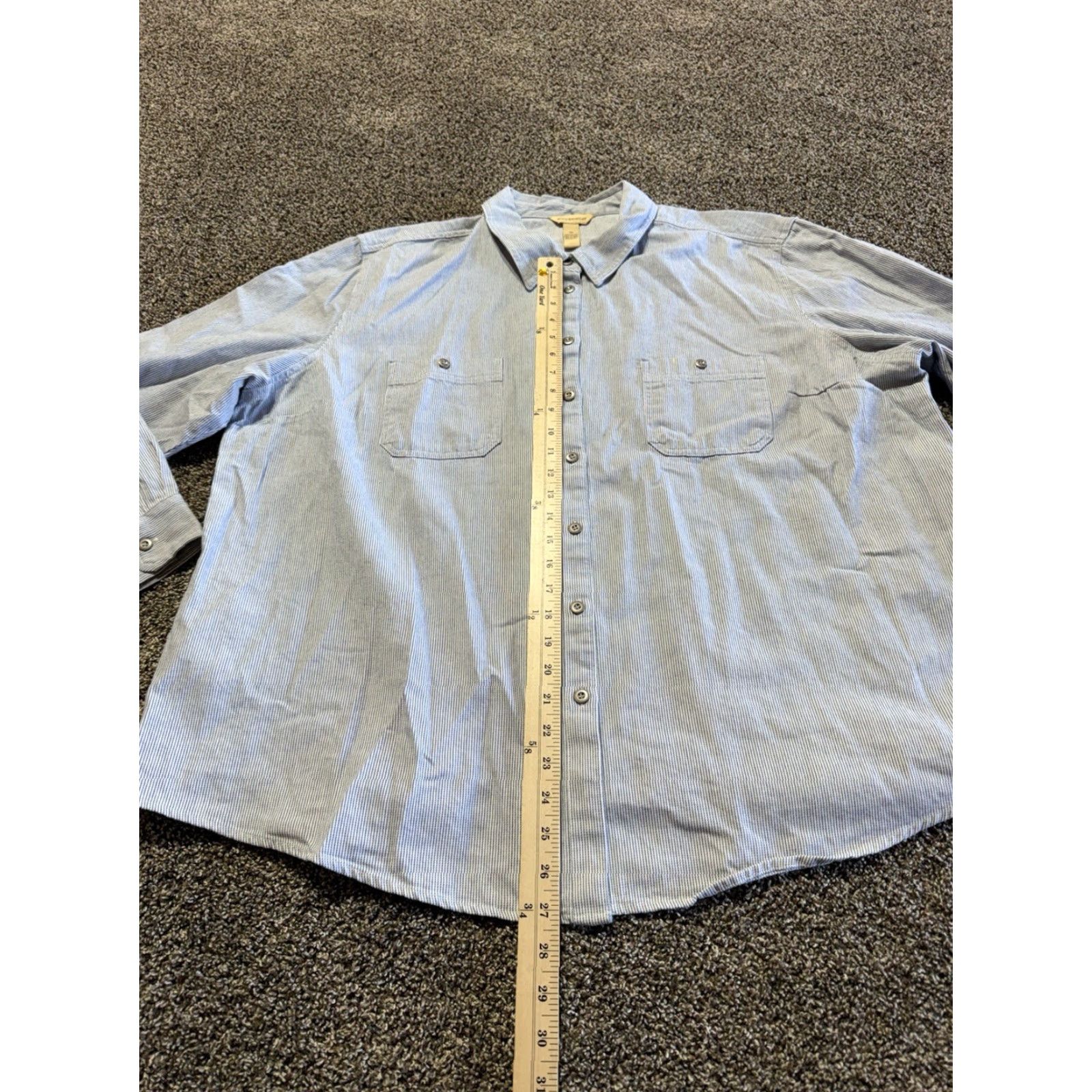 Denime Bit & Bridle Shirt Womens 3X Denim Button-Up Cotton Chambray Long Sleeve Blue"} Size XXL / US 16-18 / IT 52-54 - 5 Thumbnail