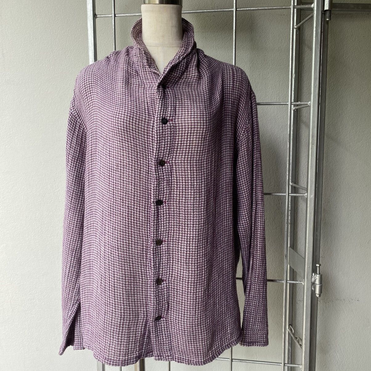 Issey Miyake Plantation Textured Check Shirt Size M / US 6-8 / IT 42-44 - 13 Thumbnail