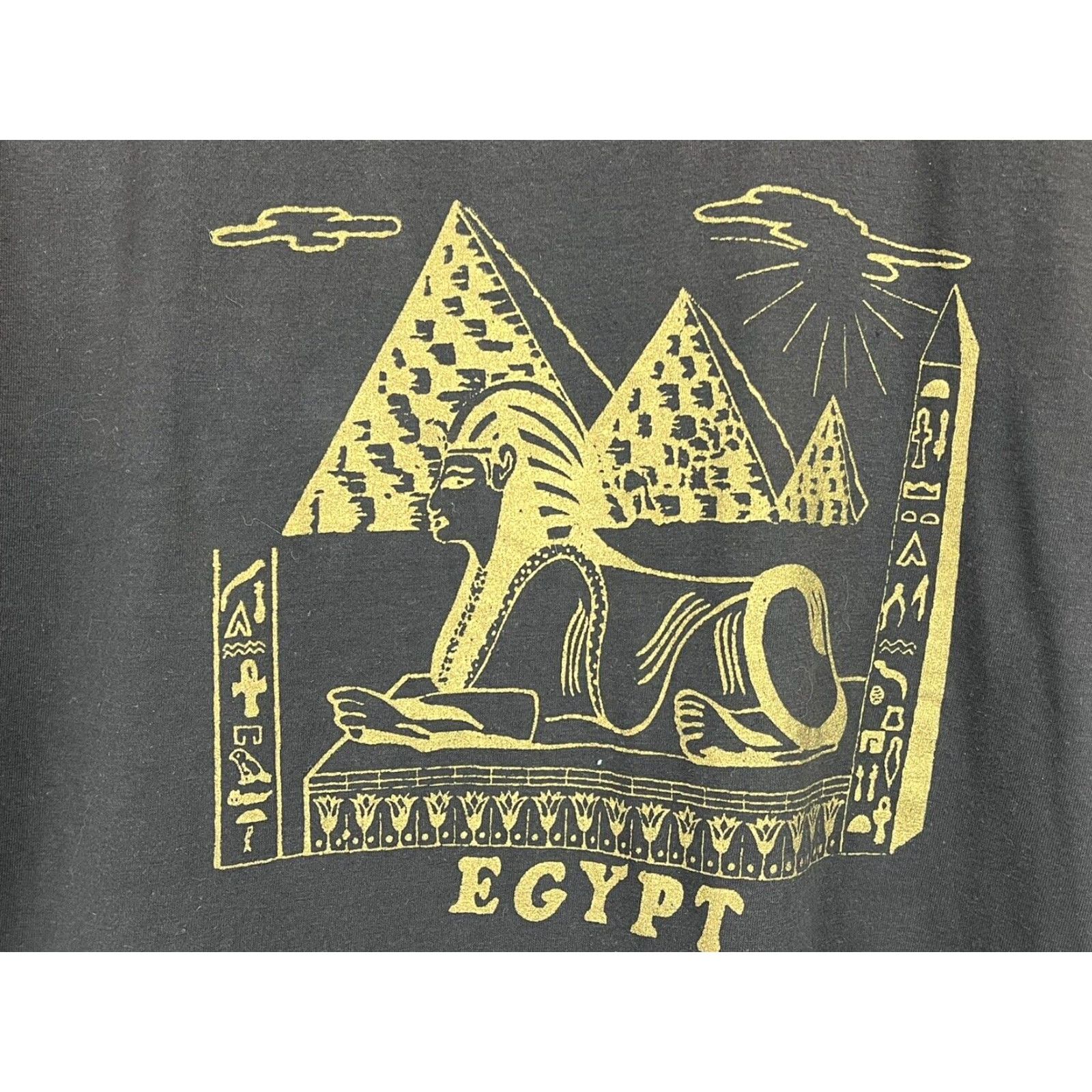 Vintage VINTAGE Egypt Shirt Adult M Black Cotton Unisex 21x31.5 Single Stitch Travel Culture Mens Womens Boys Girls Size US M / EU 48-50 / 2 - 3 Thumbnail