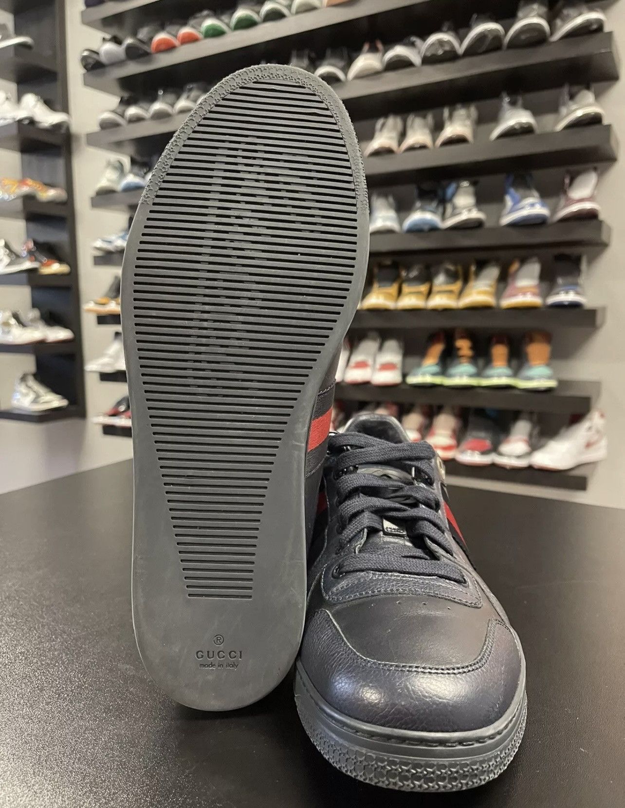 Gucci Size 9.5US/9G - Gucci Coda Leather Web Stripe Navy Blue Low Size US 9.5 / EU 42-43 - 11 Thumbnail