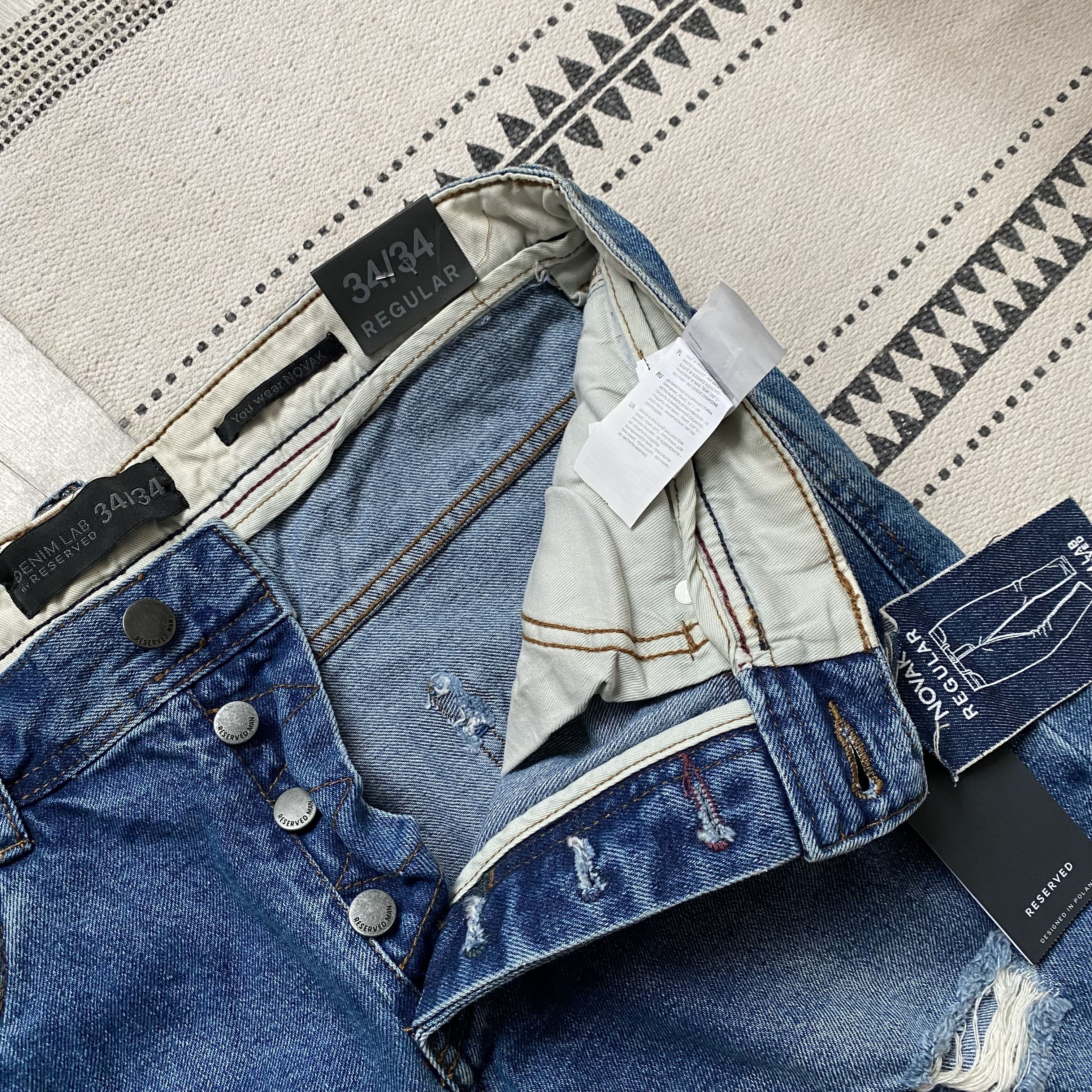 Wrangler Faded Blue Distressed Denim Pants Vintage Style Jeans Size US 34 / EU 50 - 9 Thumbnail