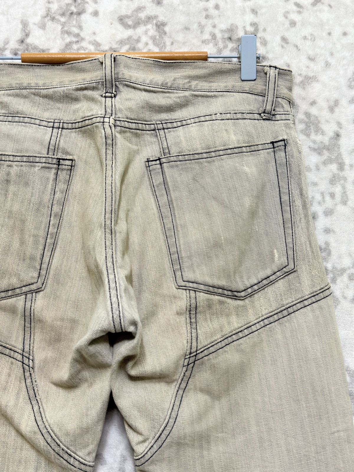 If Six Was Nine Flare Rupert Edge Distressed Reconstructed Panelled Jeans Size US 31 - 10 Thumbnail