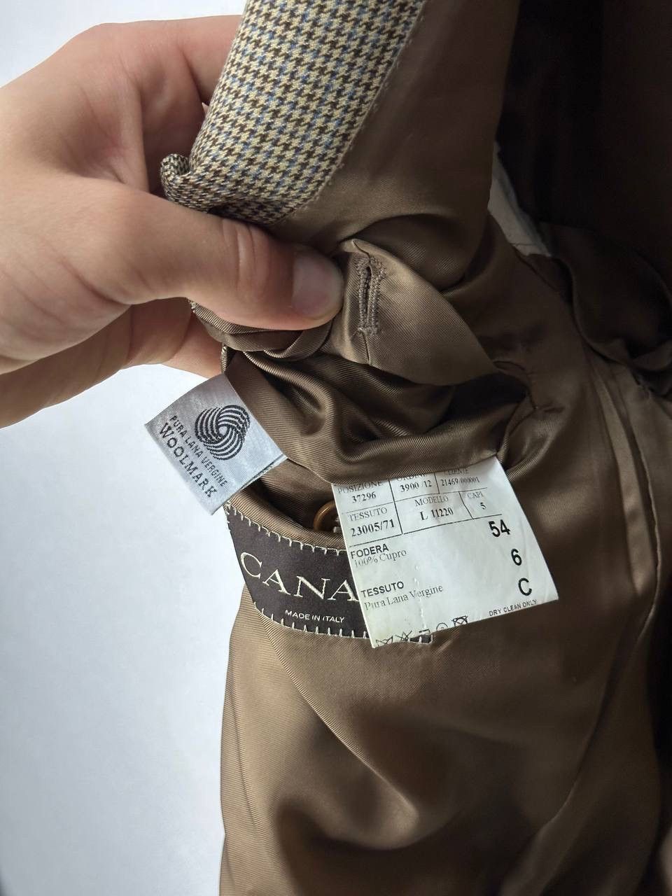 Canali Canali Wool Blazer Brown Houndstooth Made in Italy Size 54 Size 44R - 7 Thumbnail