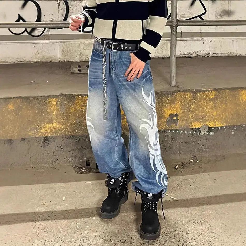 Japanese Brand Vintage wide leg loose print y2k jeans Size US 32 / EU 48 - 2 Thumbnail