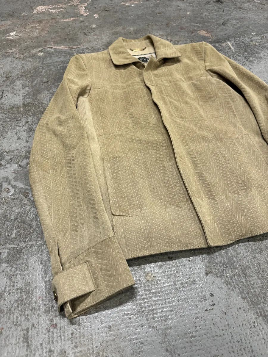 Roberto Cavalli Roberto Cavalli Beige Lines Suede Leather Jacket Size US M / EU 48-50 / 2 - 10 Thumbnail