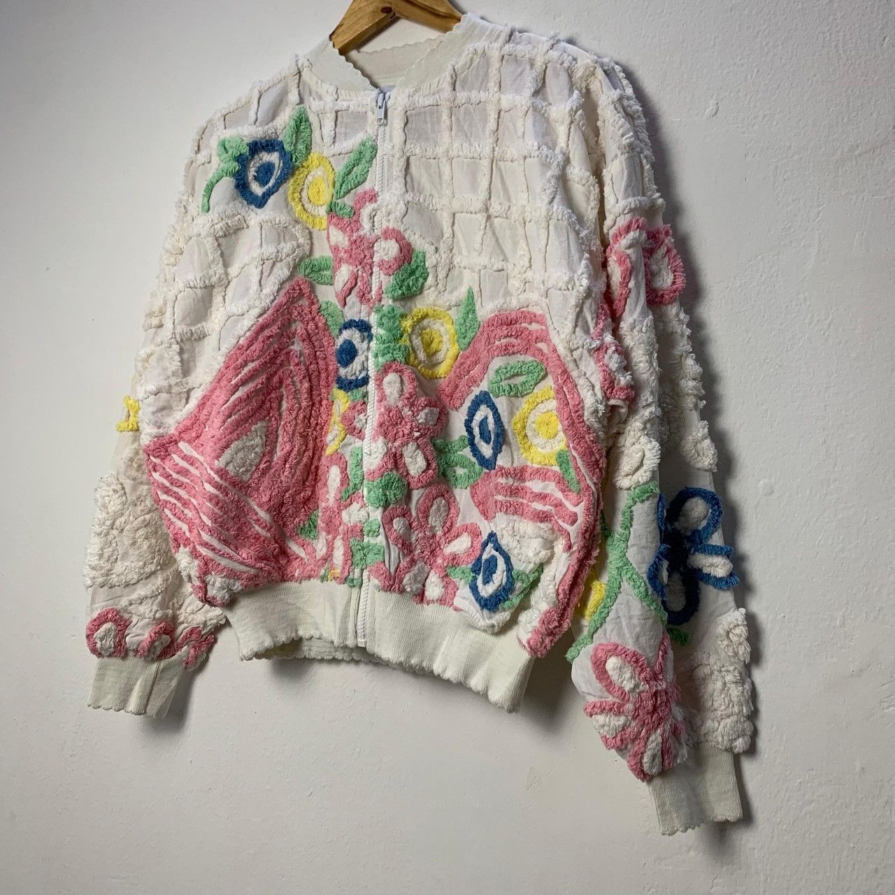 Vintage Vintage Damze Handcrafted Floral Embroidery Chenille Jacket Size US XL / EU 56 / 4 - 4 Thumbnail