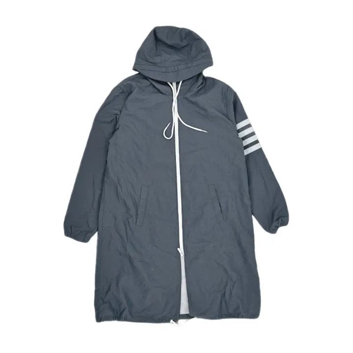 Thom Browne Thom Browne Gray Long Hooded Jacket Size US S / EU 44-46 / 1 - 1 Thumbnail