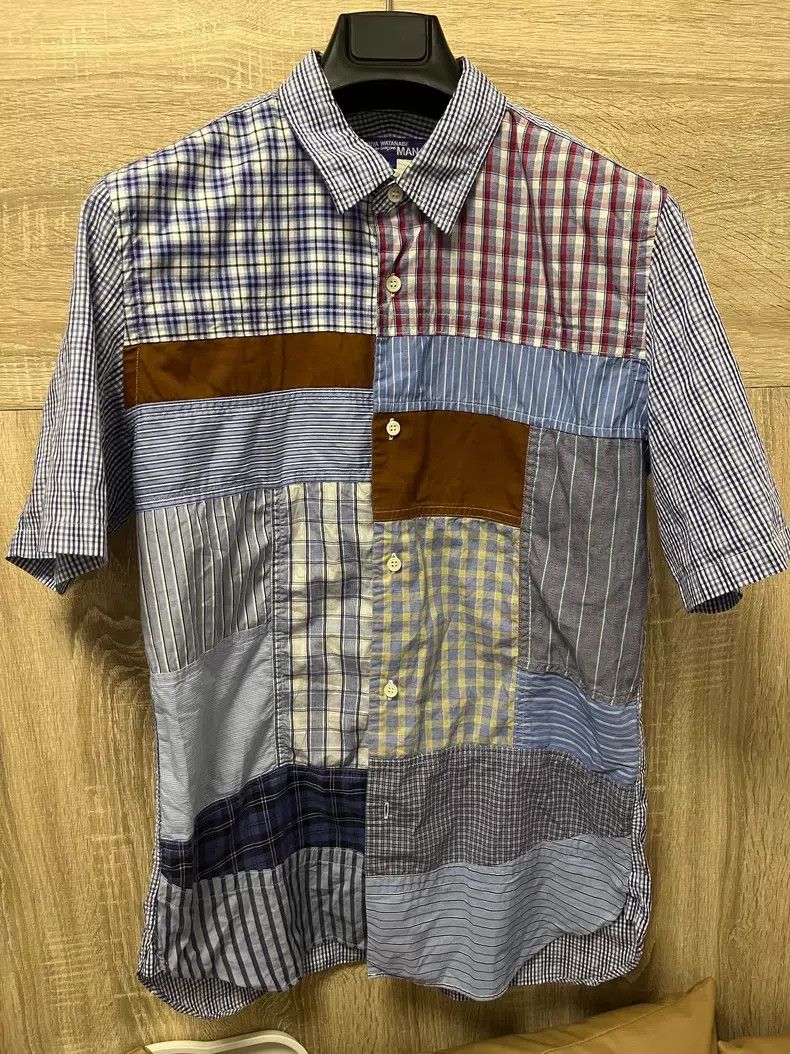 Junya Watanabe JUNYA WATANABE Patchwork Short Sleeve Shirt Size US L / EU 52-54 / 3 - 1 Thumbnail
