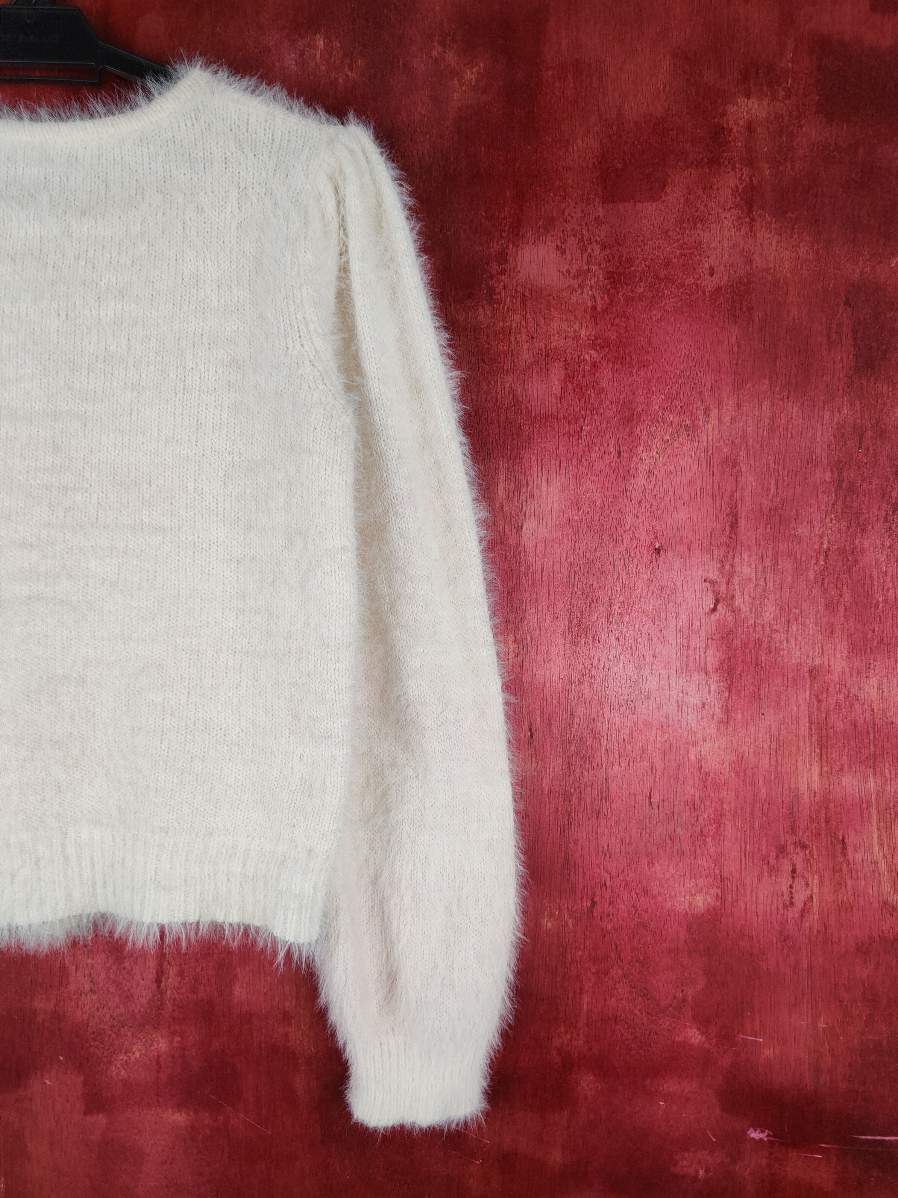 Homespun Knitwear Jayro Motomachi Ivory Shag Shaggy Fur Mohair Knitwear #S2072 Size M / US 6-8 / IT 42-44 - 10 Thumbnail
