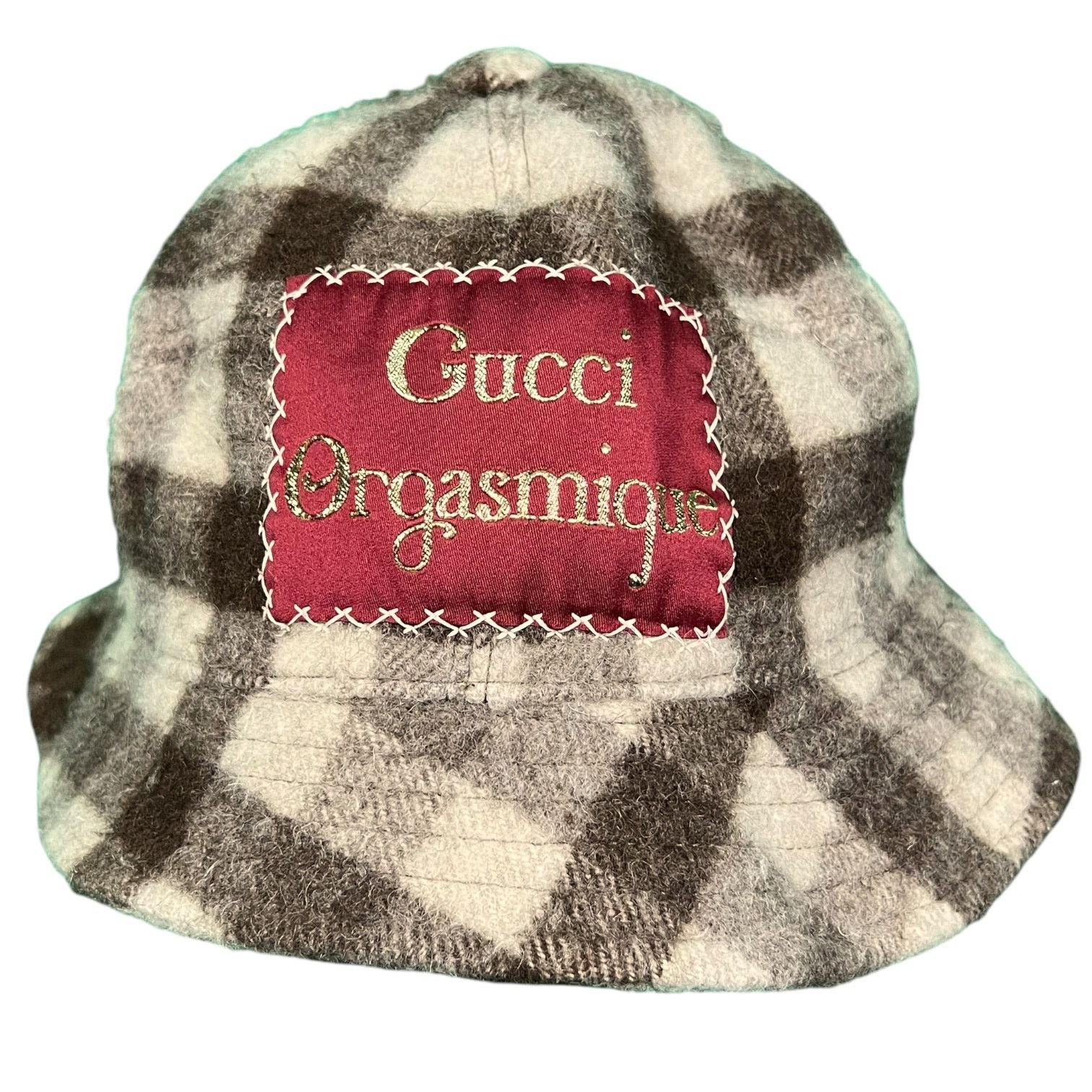 Gucci Gucci Orgasmique Brown White Wool Plaid Bucket Hat NWT Size ONE SIZE - 9 Thumbnail