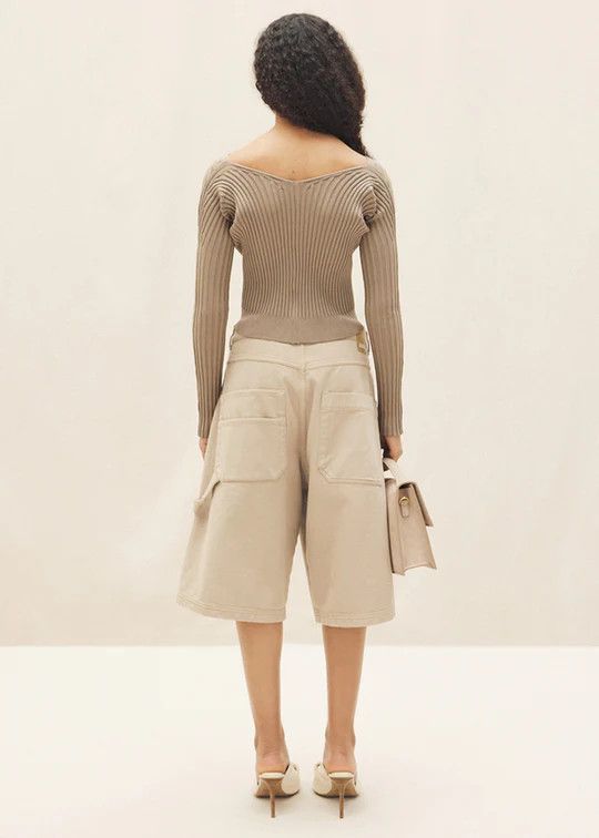 Jacquemus o1mle0325 La Maille Pralù Longue' Cardigan in Dark Beige Size XS / US 0-2 / IT 36-38 - 3 Thumbnail