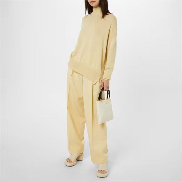 Jil Sander o1g2r1mq1024 Belted Pant in Butter Size 25" / US 0 / IT 36 - 5 Thumbnail