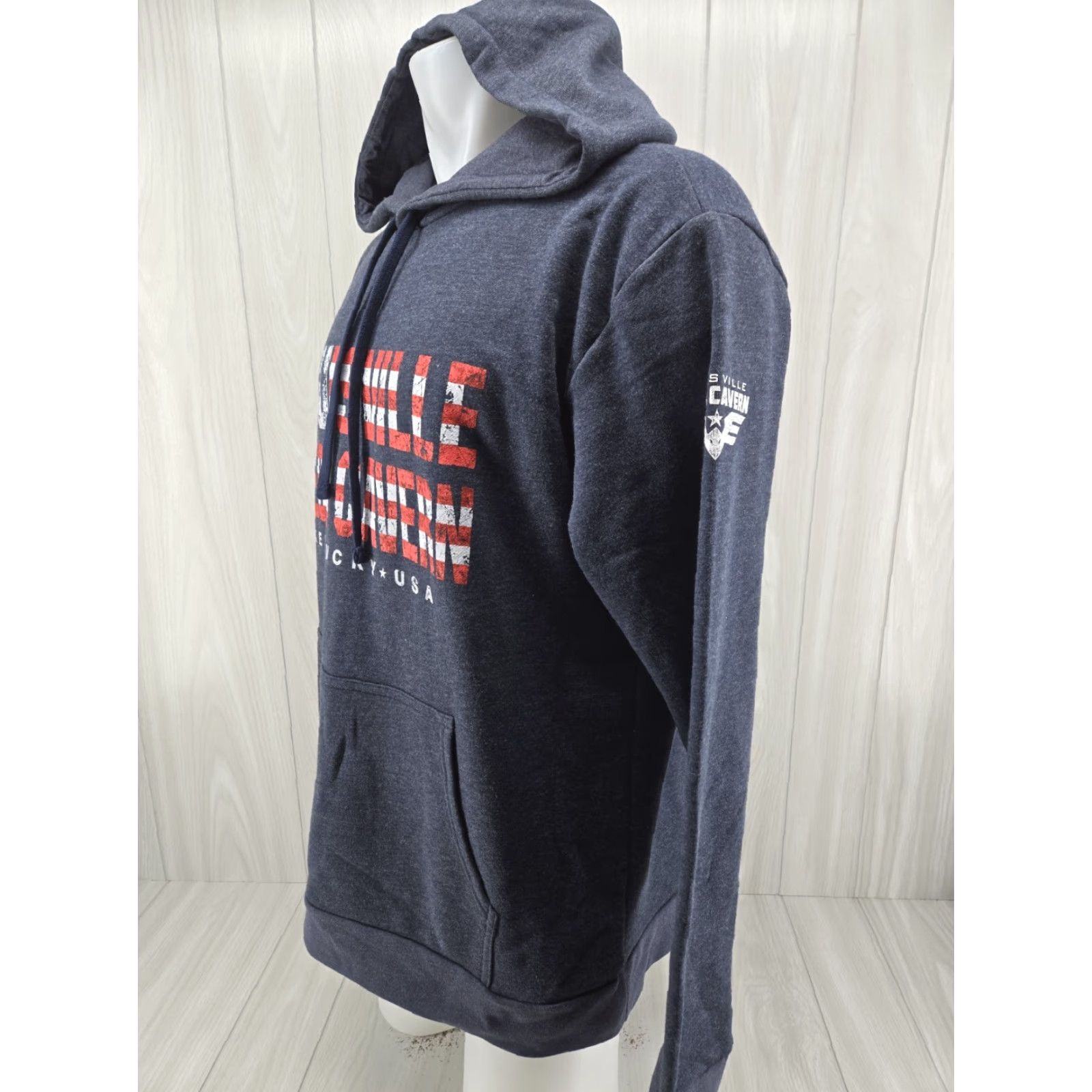 Next Level VINTAGE Louisville Mega Cavern Hoodie Mens XL Blue Pullover Size US XL / EU 56 / 4 - 4 Thumbnail
