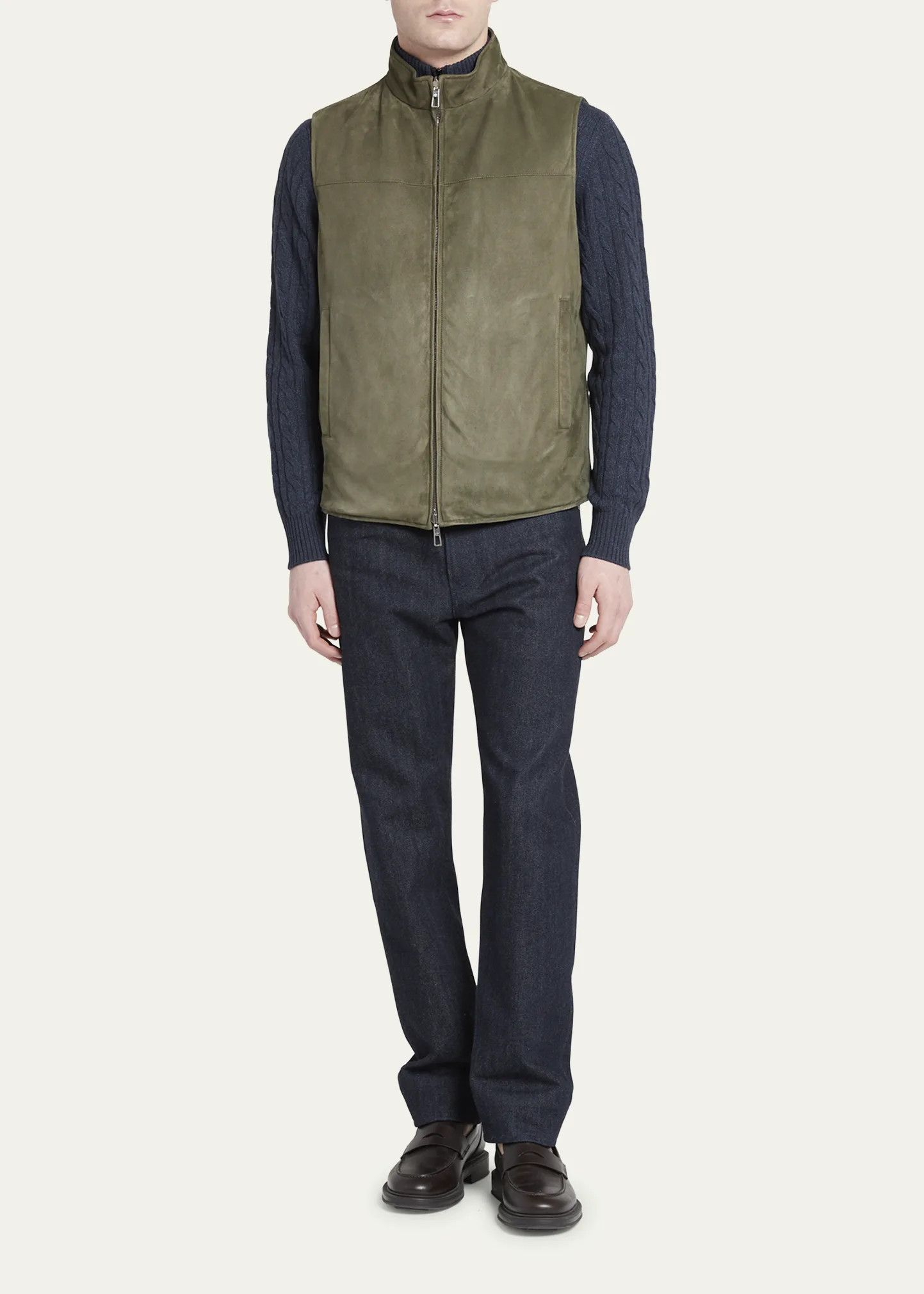 Loro Piana o1w1db10824 Reversible Marlin Vest in Green Size US L / EU 52-54 / 3 - 4 Thumbnail