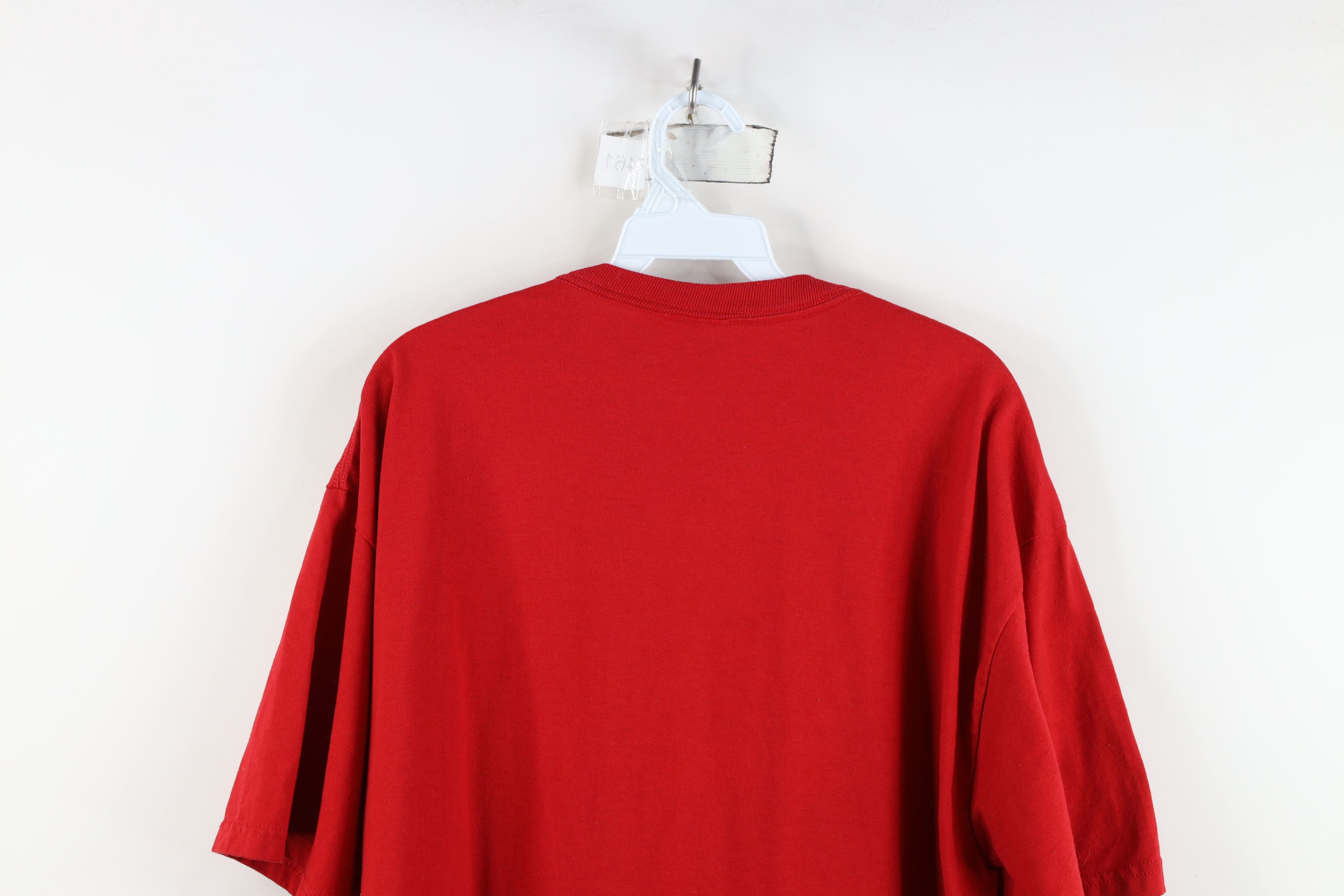 Vintage Vintage 90s Streetwear Heavyweight Short Sleeve T-Shirt Red Size US XL / EU 56 / 4 - 10 Thumbnail
