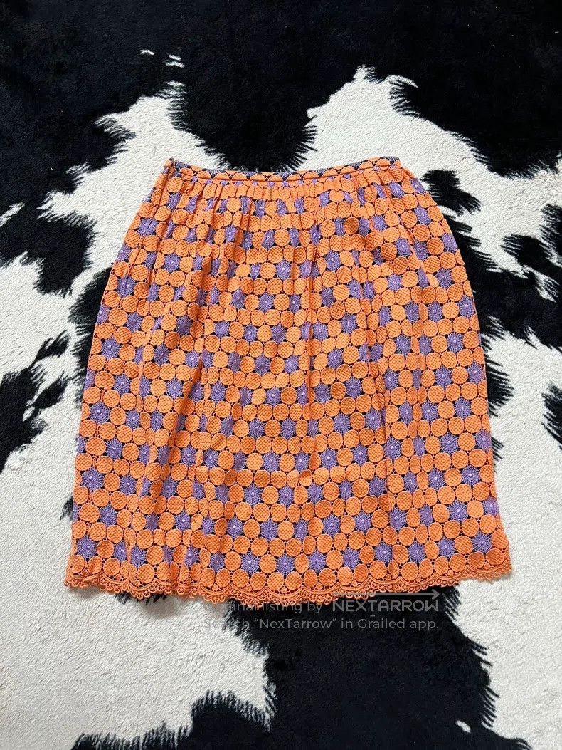 Comme des Garcons Comme des Garcons size L Spiderweb Purple Orange Skirt wit Size 23" - 6 Thumbnail