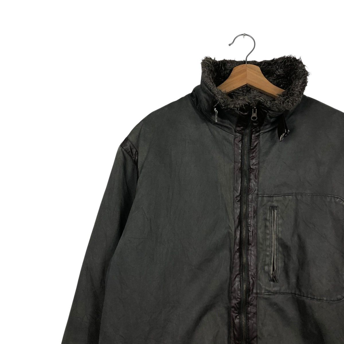 Japanese Brand 🔥VINTAGE BIKER JACKET REAL SMPL FUR BLANKET ISSEY MIYAKE Size US L / EU 52-54 / 3 - 9 Thumbnail