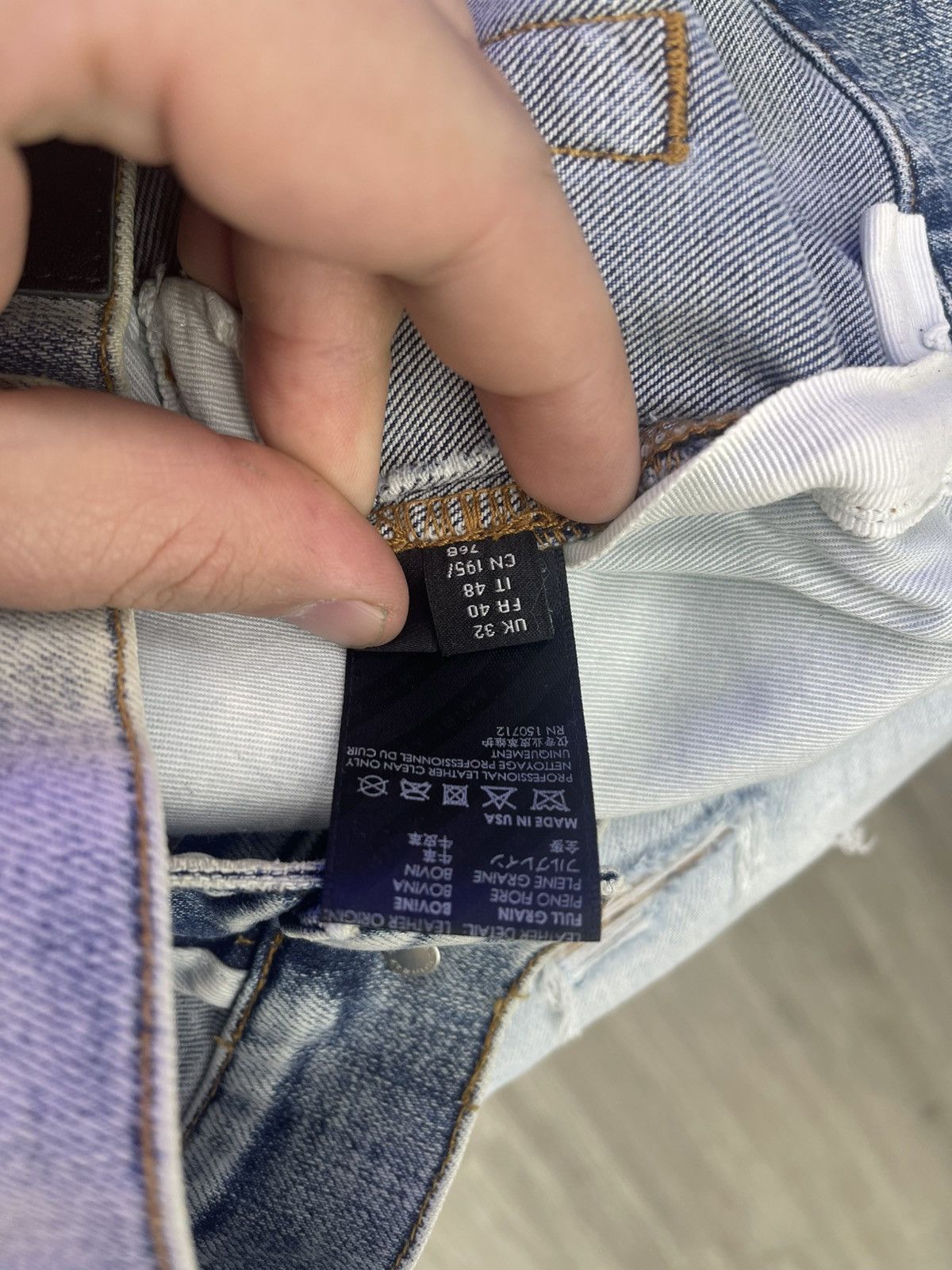 Amiri Amiri MX1 Light blue jean ( black parch) Size US 32 / EU 48 - 10 Thumbnail