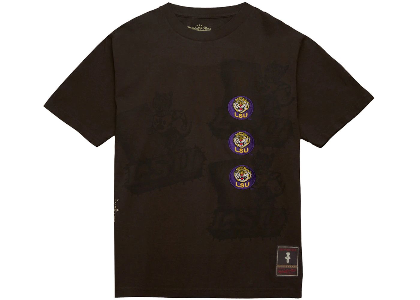 image of Cactus Clothing x Travis Scott Mitchell & Ness Lsu Tigers Seal T-Shirt in Brown, Men's (Size Medium