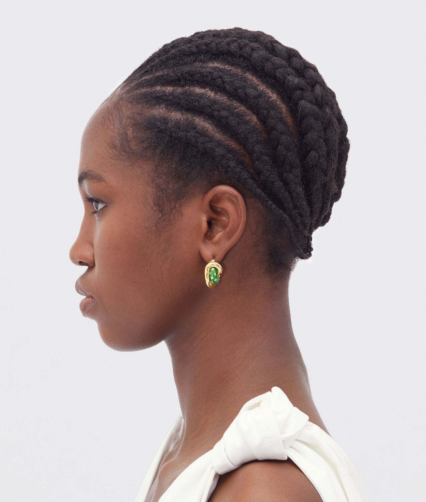 Bottega Veneta o1n1vont0425 Size: OS / Loop Earrings in Gold/Parakeet Size ONE SIZE - 2 Thumbnail