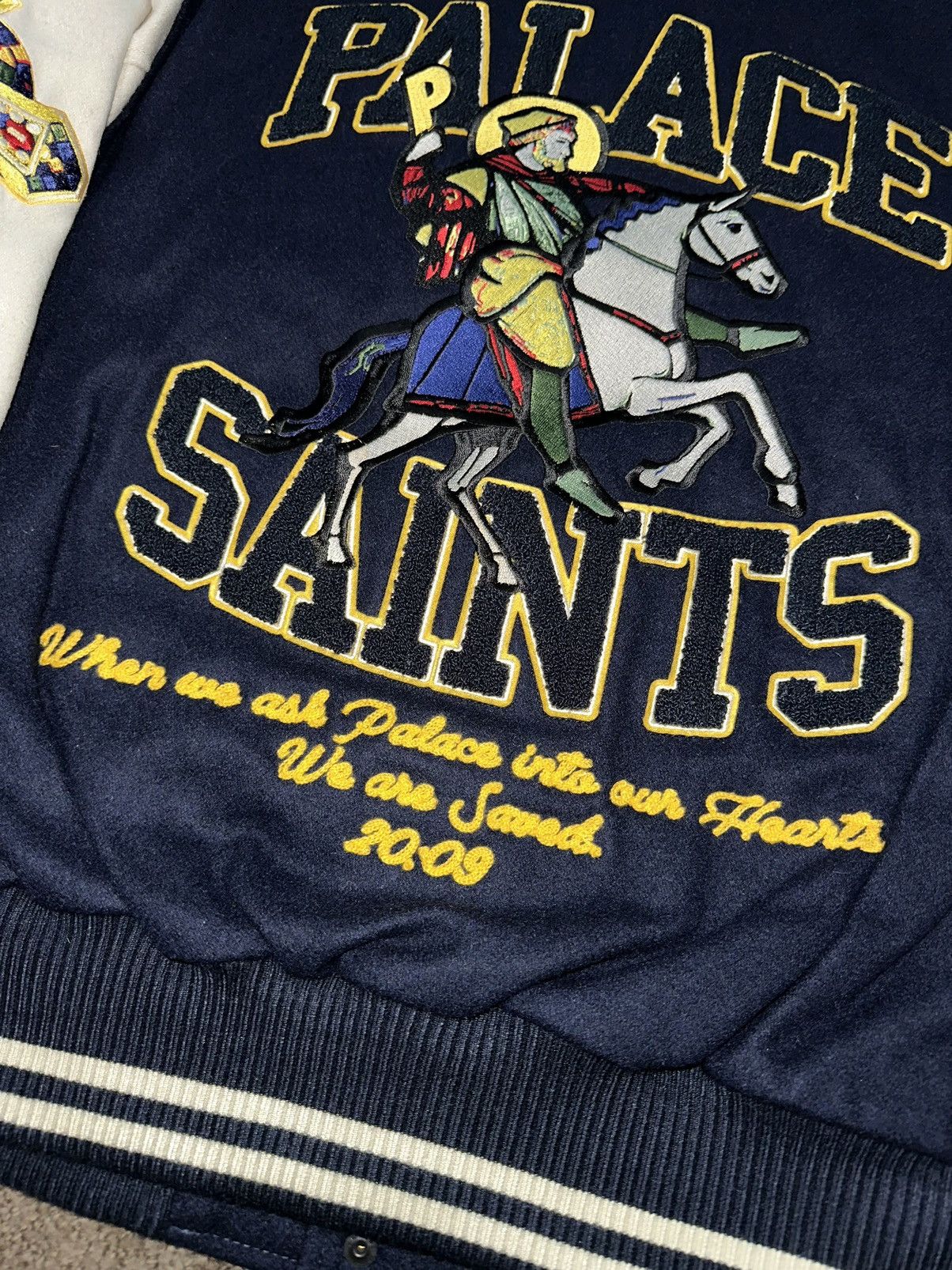 Palace Palace Saints Varsity Jacket Navy Size US M / EU 48-50 / 2 - 10 Thumbnail