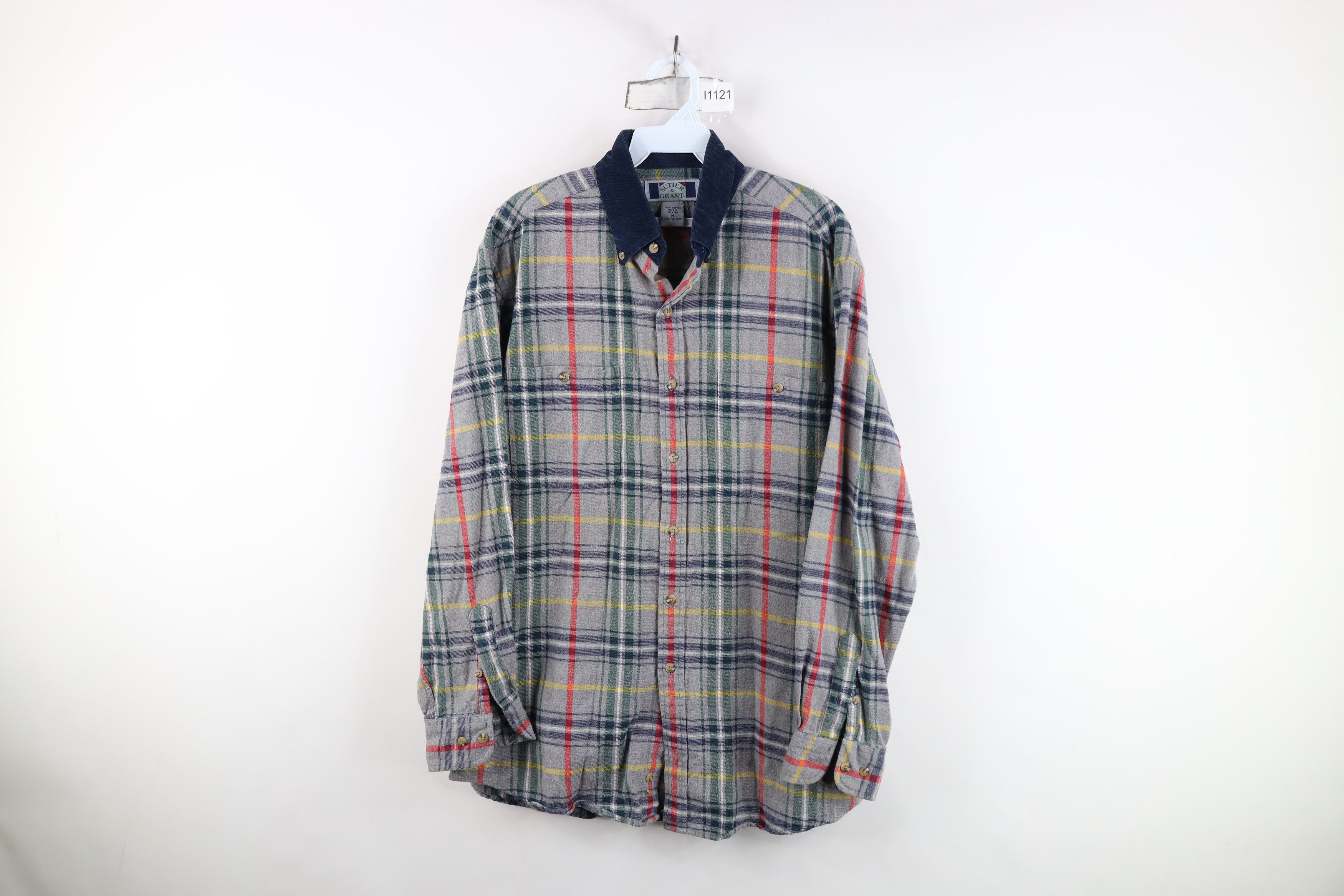 Vintage Vintage 90s Streetwear Corduroy Collar Button Down Shirt Size US M / EU 48-50 / 2 - 1 Thumbnail