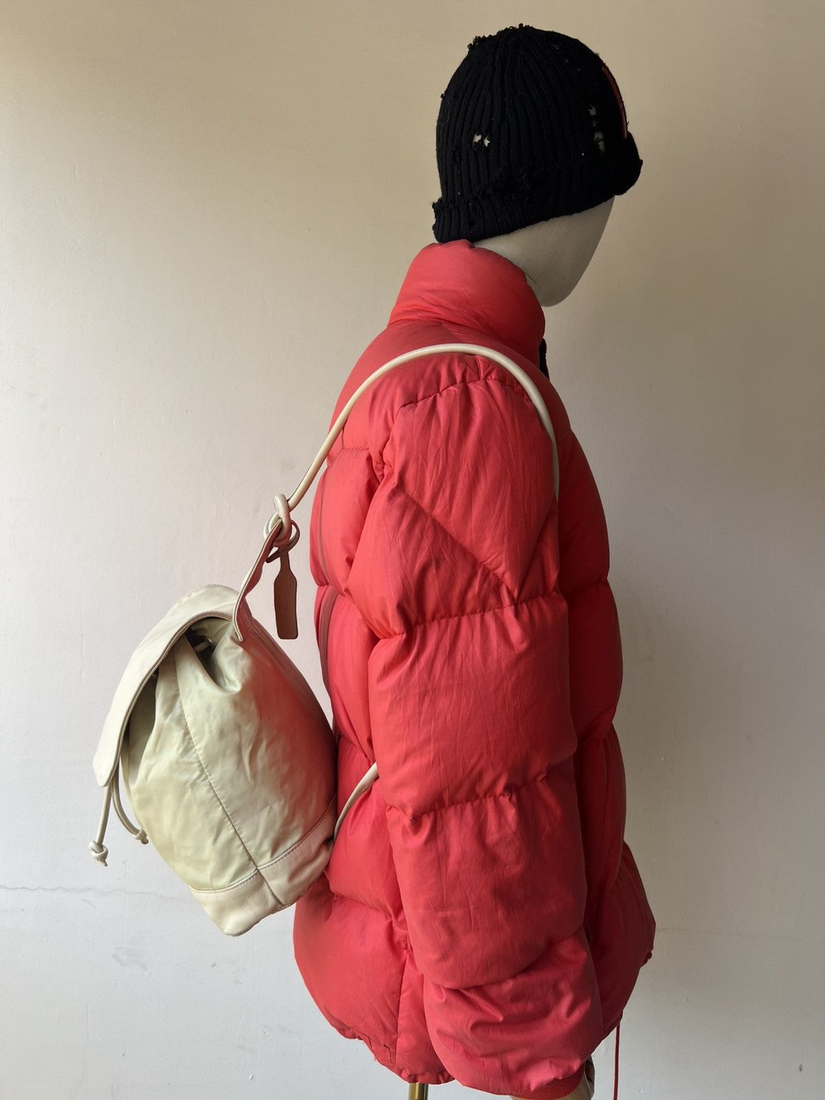 Leather Vintage MaxMara Scratches Patina Leather Nylon Backpack Size ONE SIZE - 7 Thumbnail