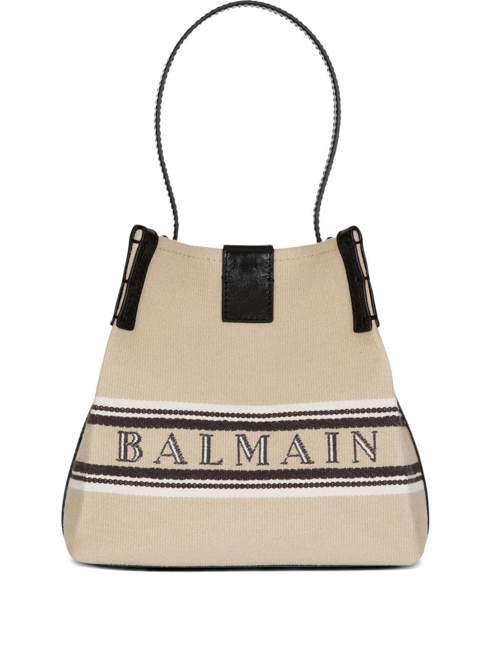 Balmain RELEASE CANVAS AND LEATHER BUCKET BAG Size ONE SIZE - 1 Thumbnail