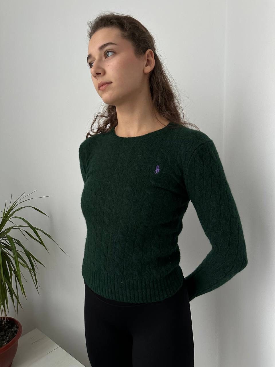 Polo Ralph Lauren × Vintage Vintage Polo Ralph Lauren Green Dark Cable Knit Sweater Size S / US 4 / IT 40 - 8 Thumbnail