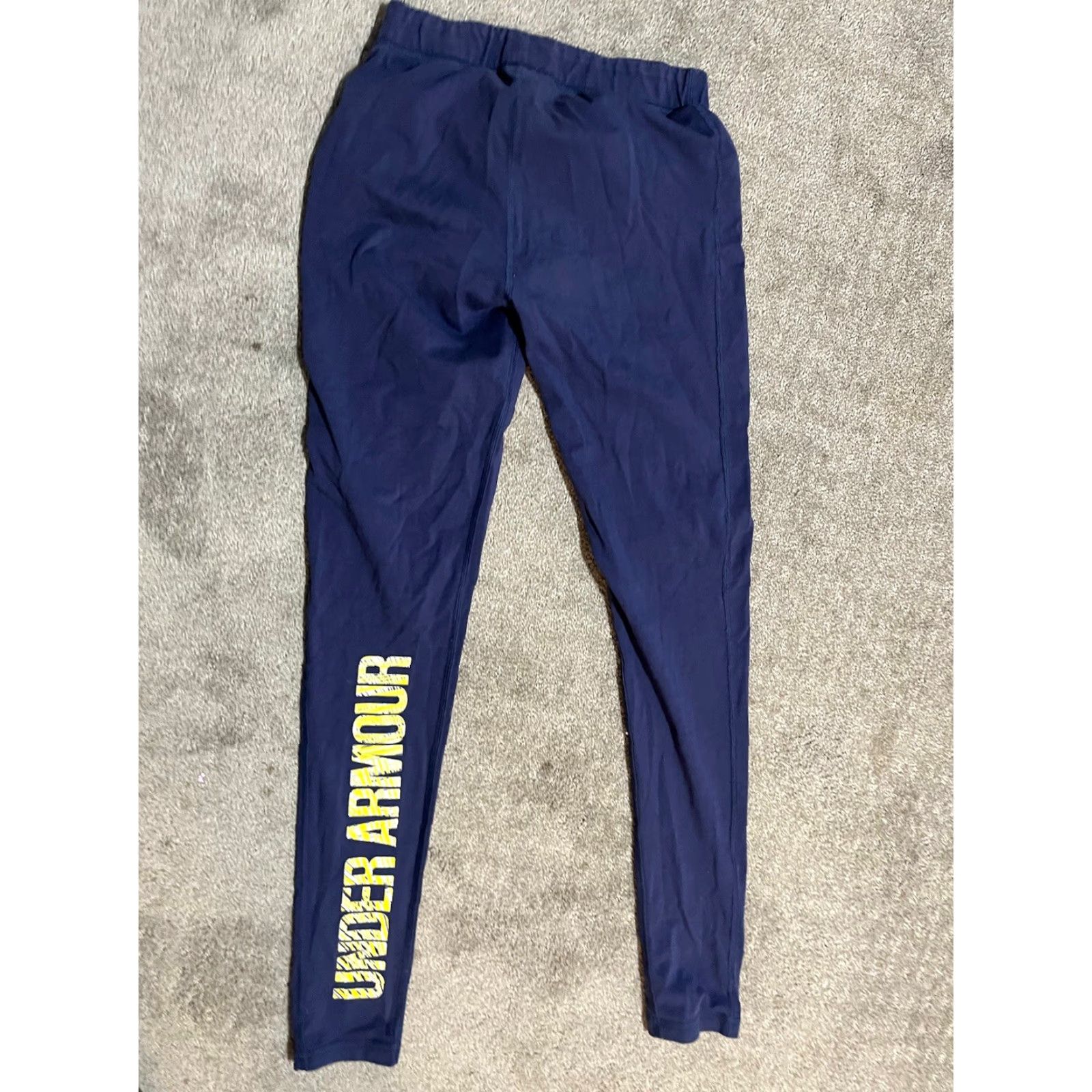 Under Armour Under Armour Women's Activewear Leggings Size S Blue 1265417 Fitted Mid Rise Cotton Blend Size 36" / US 14 / IT 50 - 3 Thumbnail