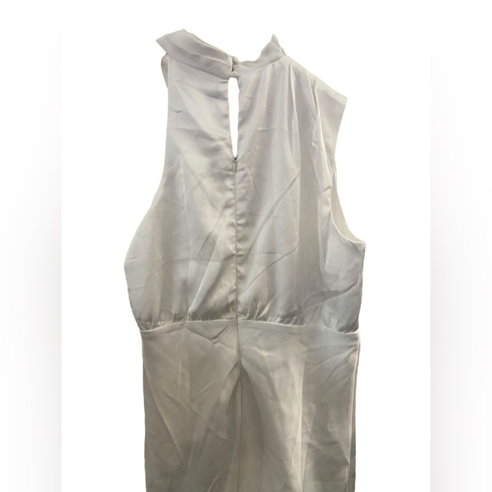 Other Lulu Greta Champagne Crinkle Satin Mock Neck Sleeveless Midi Size L / US 10 / IT 46 - 8 Thumbnail