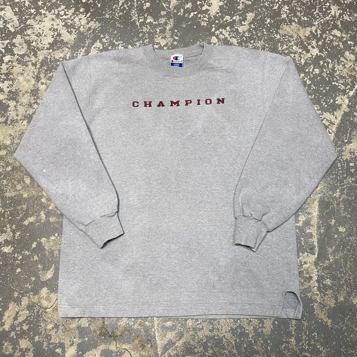 Champion × Vintage Vintage Champion Spell Out Gray 90s Sweatshirt Size US L / EU 52-54 / 3 - 1 Thumbnail