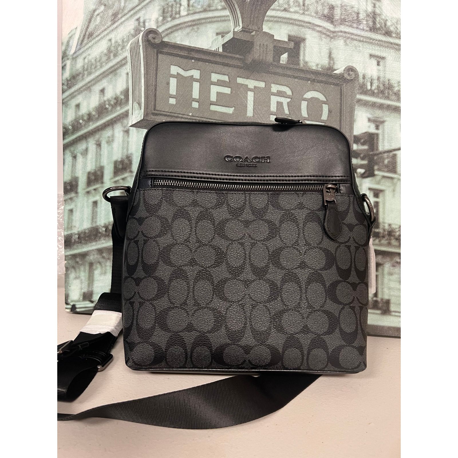 Coach Coach 73336 Houston Flight Bag in Signature Canvas QBMI5 Size ONE SIZE - 1 Thumbnail